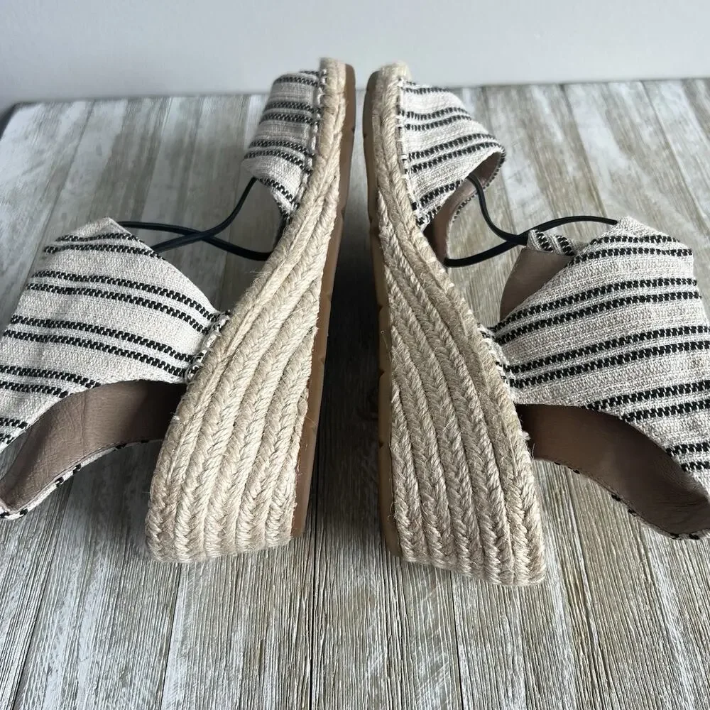 Eileen Fisher Agnes Espadrille Wedge Sandals Open Toe Braided Jute Slip On 8 New